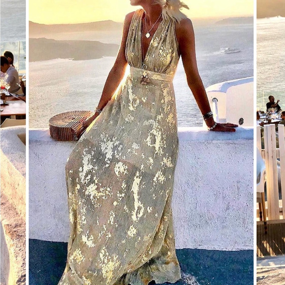 Golden Sunset Maxi Dress